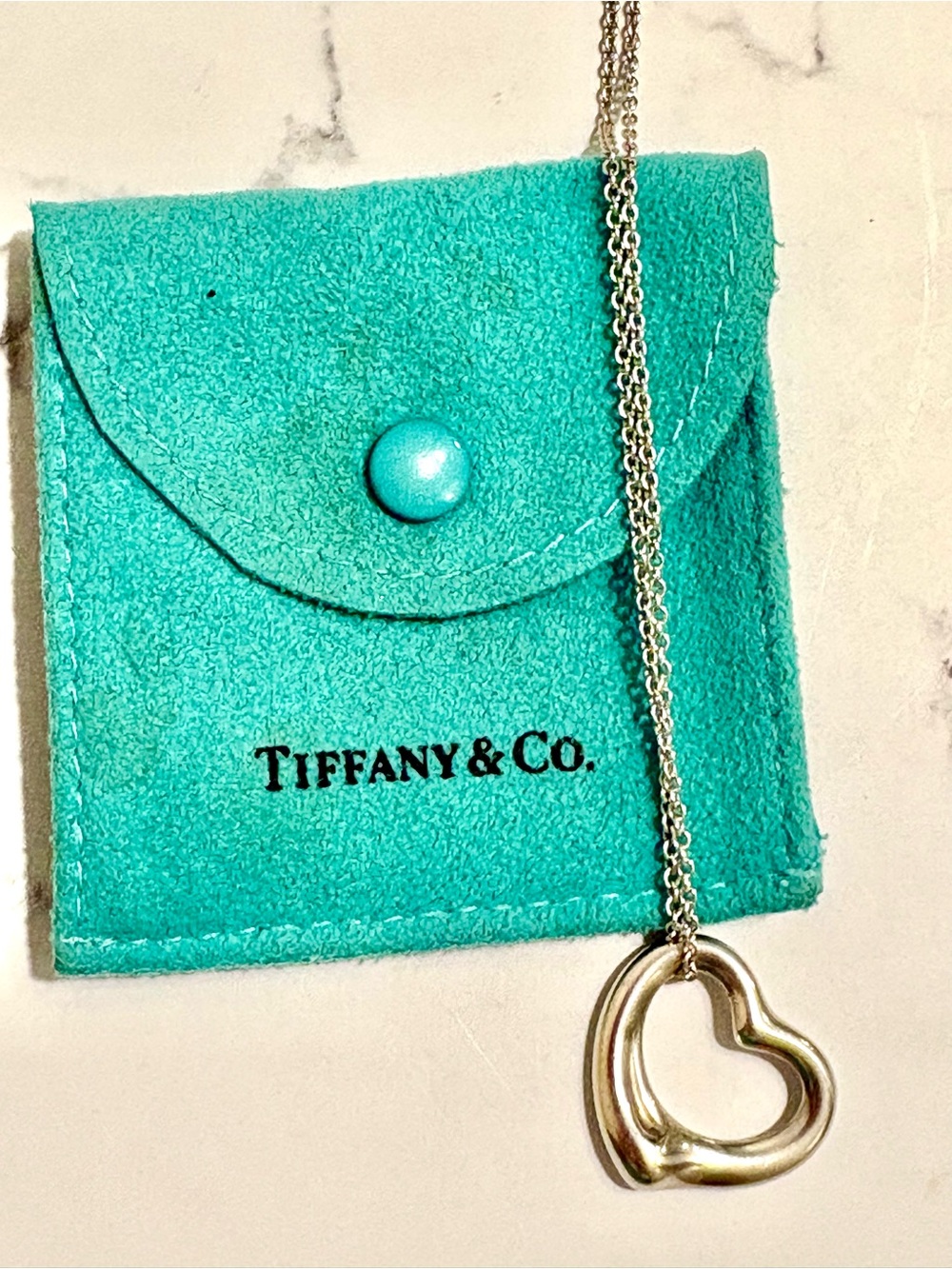 Tiffany and Co. Elsa Peretti Open Heart Pendant Necklace